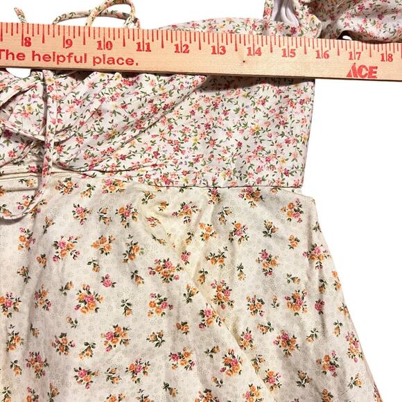 Petersyn Floral Cropped Off The Shoulder Peplum Top Size L Prairie Cottagecore - Picture 9 of 10